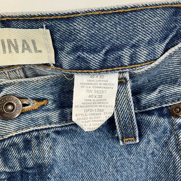 Faded Glory Original Men’s Straight Leg Blue Jeans 40x32 - Picture 3 of 6